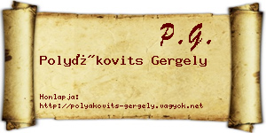 Polyákovits Gergely névjegykártya